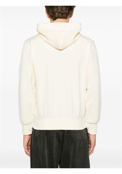 zipped red emblem hoodie unisex ivory COMME DES GARÇONS PLAY | AX-T172-0513